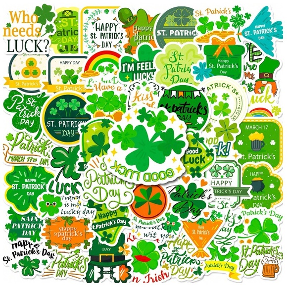 St Patrick’s Day Vinyl Sticker Set 50 pack - Picture 2 of 4
